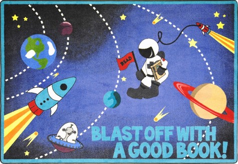 Blast Off with a Good Book Rug