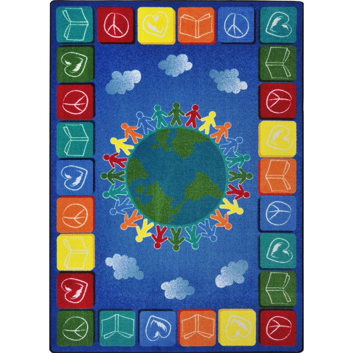Peace Love Books Rug